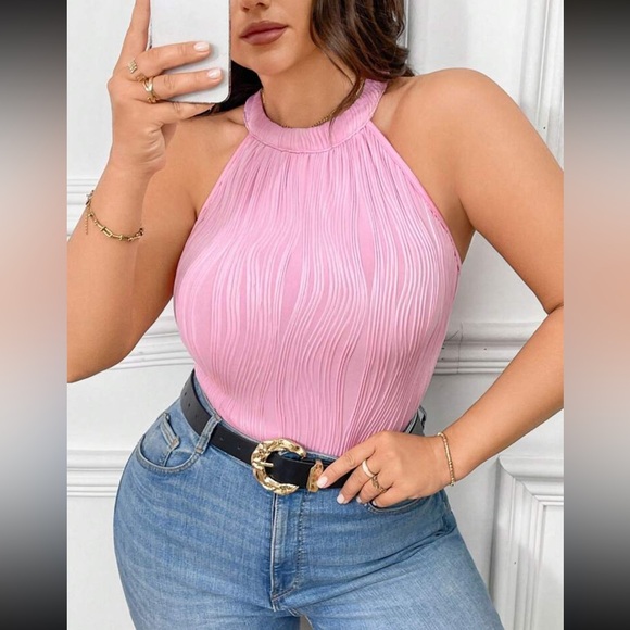 Boho halter bodysuit